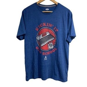 Atari tee shirt large old navy kickin it‎ old school blue red cotton polyester